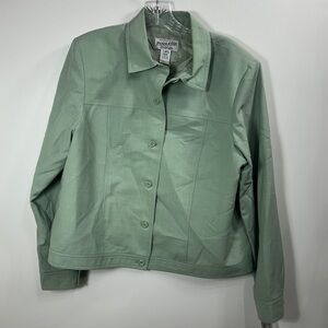 Pendleton  Women’s 100% Virgin Wool Green Button-Up Jacket size 14. NWT